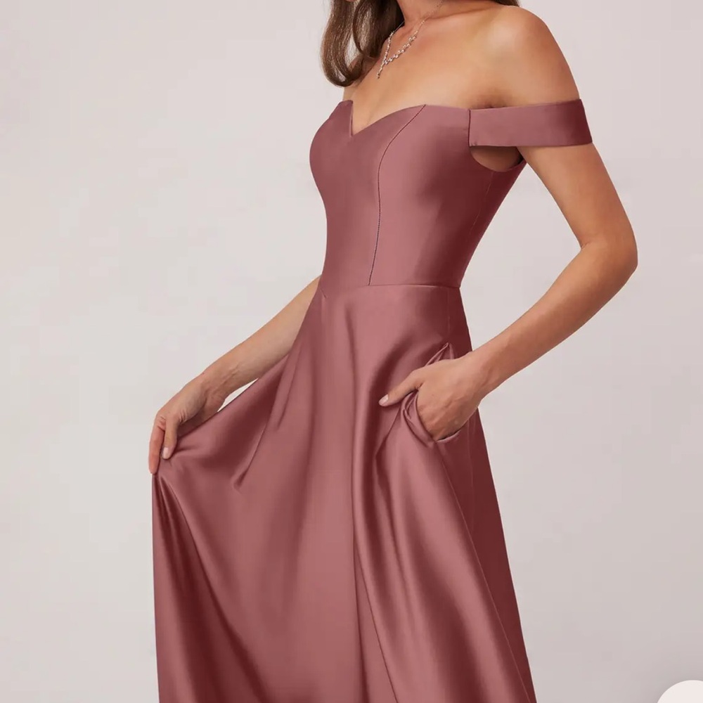Azazie Strapless Mauve Gown - Picture 3 of 4